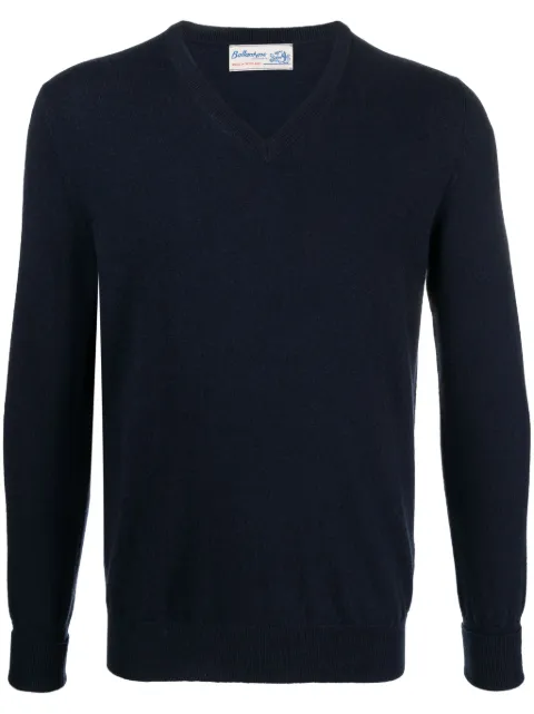Ballantyne V-neck cashmere jumper Blue B2P00112K00