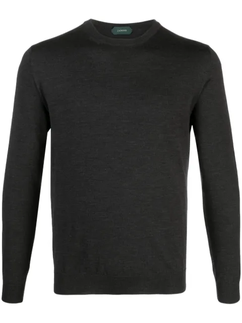 Zanone fine-knit crew-neck jumper Grey 811935Z0290
