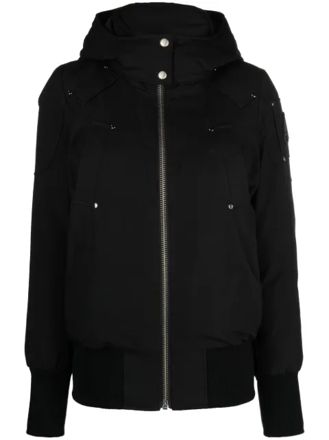 Moose Knuckles Ballistic high-neck studded hooded jacket Black M32LB002N