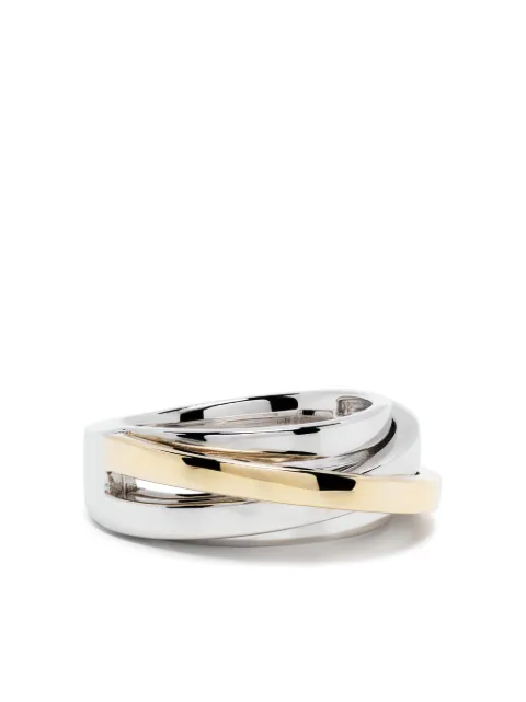Tom Wood 9K gold and sterling silver Orb Slim Duo ring Silver 100800M