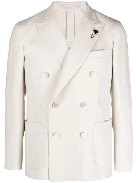 Lardini peak-lapel double-breasted blazer Neutrals IT6011AEITAD61507