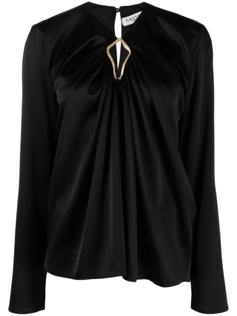 Lanvin draped long-sleeved blouse Black RWTO00045822H23