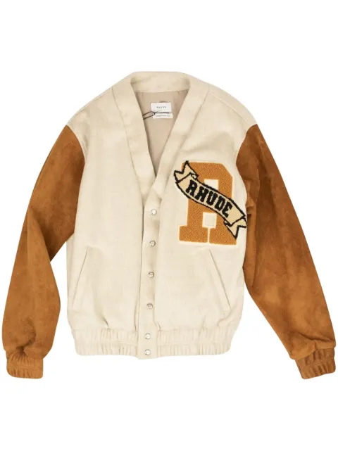 RHUDE "Beige/Tan" suede bomber jacket Neutrals RHFW21JA010464840484