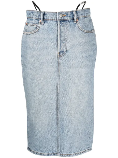 Alexander Wang thong-strap denim midi skirt Blue 4DC4235235