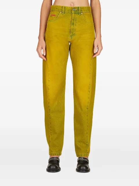 Martine Rose distressed-finish jeans Yellow CMRAW23223