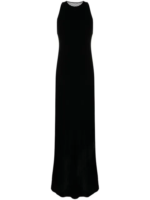Ralph Lauren Collection crystal-embellished mesh-panelled gown Black 290926153