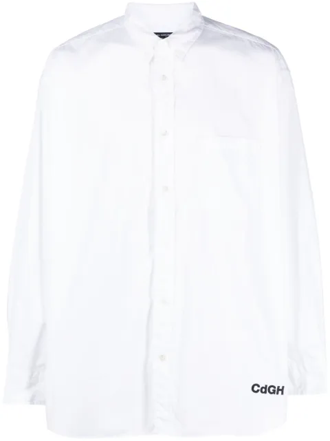 Comme des Garçons Homme logo-patch cotton shirt White HLB009