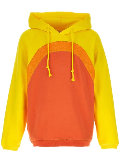 ERL gradient-effect panelled cotton hoodie Orange ERL07T023