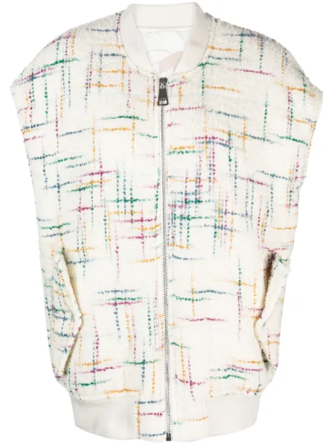 Khrisjoy oversized tweed bomber jacket White EFPW023NYTW3