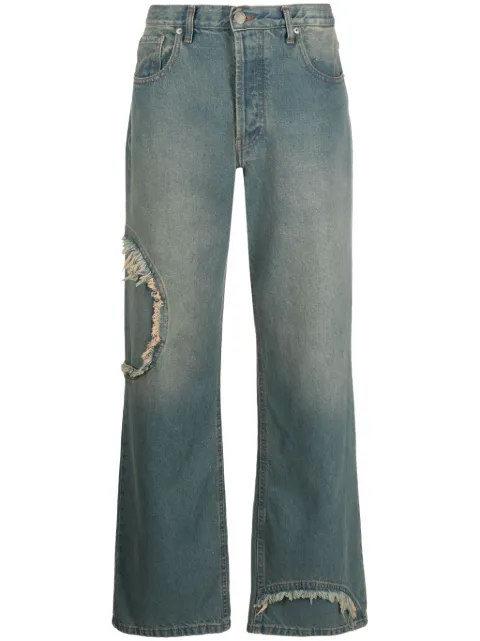 Edward Cuming logo-patch wide-leg jeans Blue FW23V01