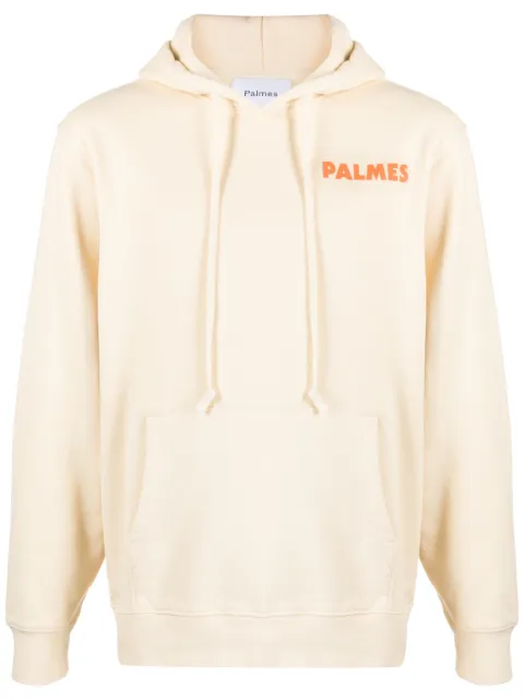 Palmes slogan-print cotton hoodie Neutrals BLOODY