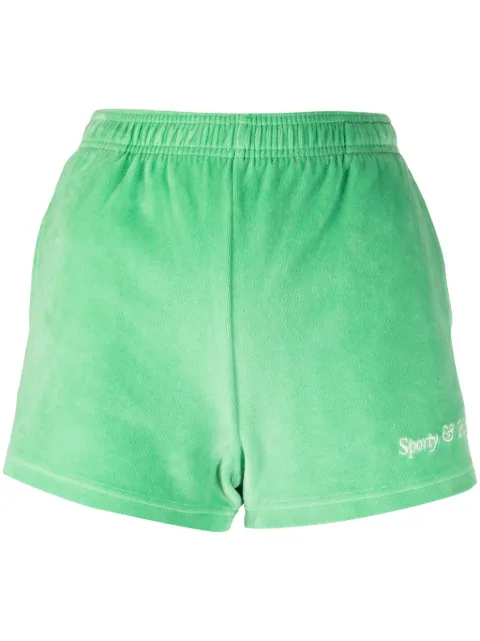 Sporty & Rich NY Tennis Club cotton shorts Green SH911VE2