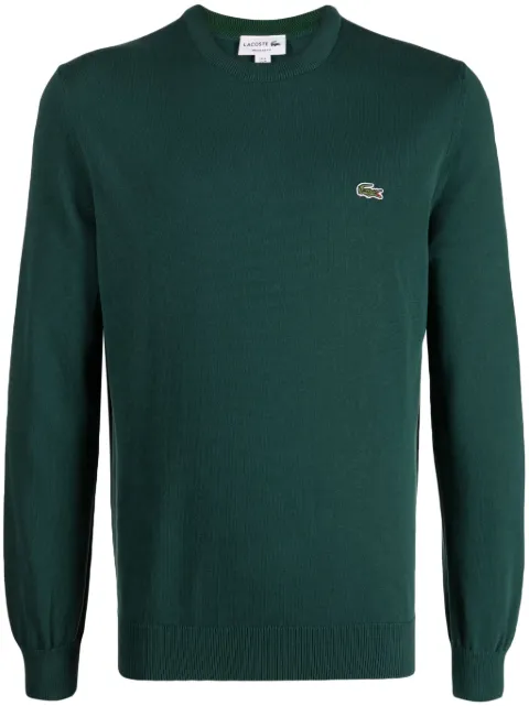 Lacoste logo-embroidered cotton jumper Green AH1985