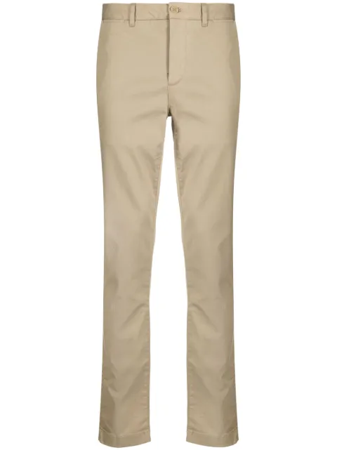 Lacoste logo-patch slim-fit trousers Brown HH2661
