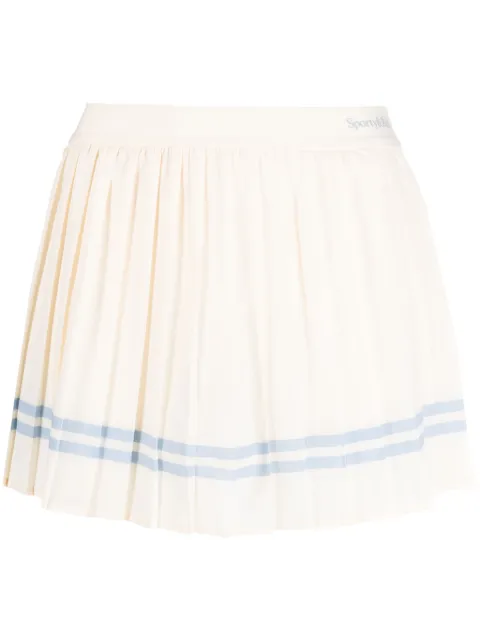 Sporty & Rich stripe-detailing pleated skort Neutrals SK931MK