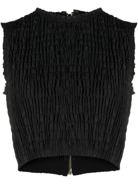 Patou smock-detail crop top Black TO0370011999B