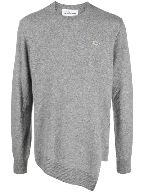 Comme Des Garçons Shirt x Lacoste asymmetric wool sweater Grey FLN006