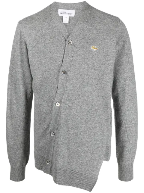 Comme Des Garçons Shirt X Lacoste asymmetric wool cardigan Grey FLN005