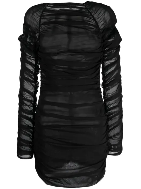 The Mannei Narikala semi-sheer ruched minidress Black NARIKALADRESS