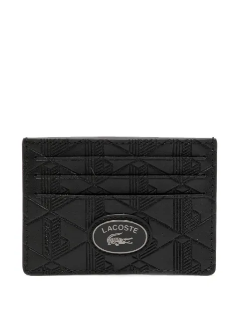 Lacoste monogram-print leather card holder Black NH4397MR