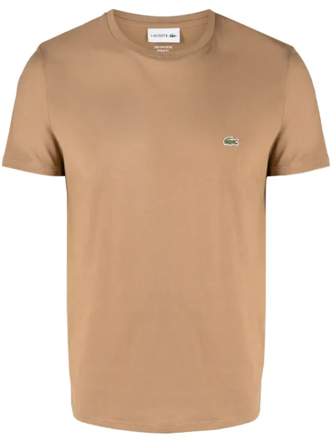 Lacoste logo-embroidered cotton T-shirt Brown TH6709