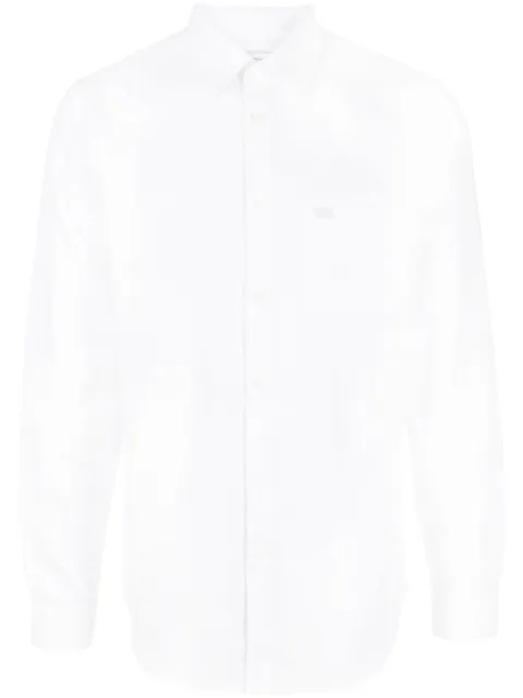 Lacoste logo-embroidered long-sleeve cotton shirt White CH8522