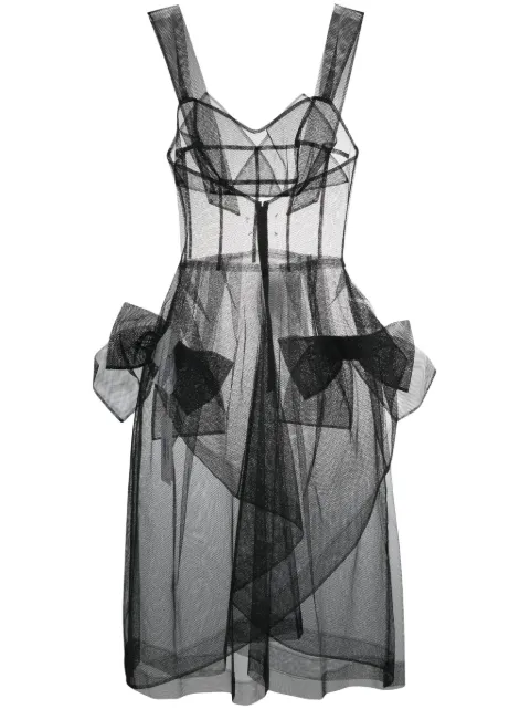 Maison Margiela bow-appliqué tulle midi dress Black S29DD0007S76807
