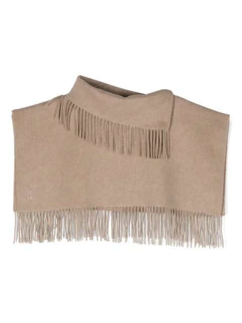 By Malene Birger fringed wool cropped poncho Neutrals Q70455010Z