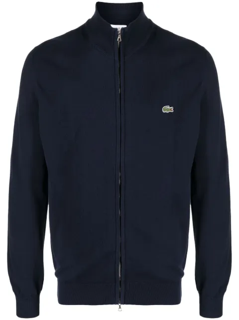 Lacoste crocodile logo-patch cardigan Blue AH1957