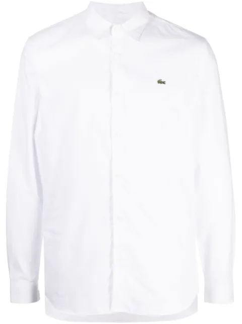 Lacoste logo-embroidered poplin cotton shirt White CH5620