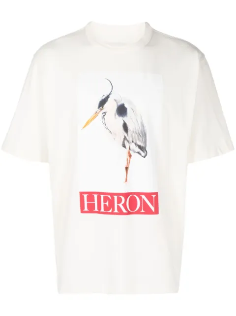 Heron Preston Heron Bird Painted cotton T-shirt Neutrals HMAA032F23JER0040425