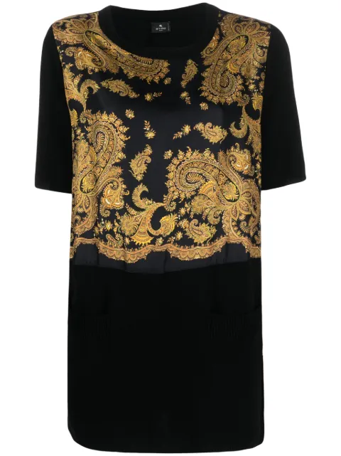 ETRO paisley-print cotton T-Shirt Black 119329212
