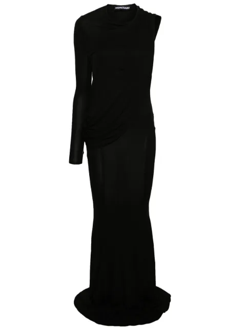 ANDREĀDAMO asymmetric draped maxi dress Black ADPS24DR07290473