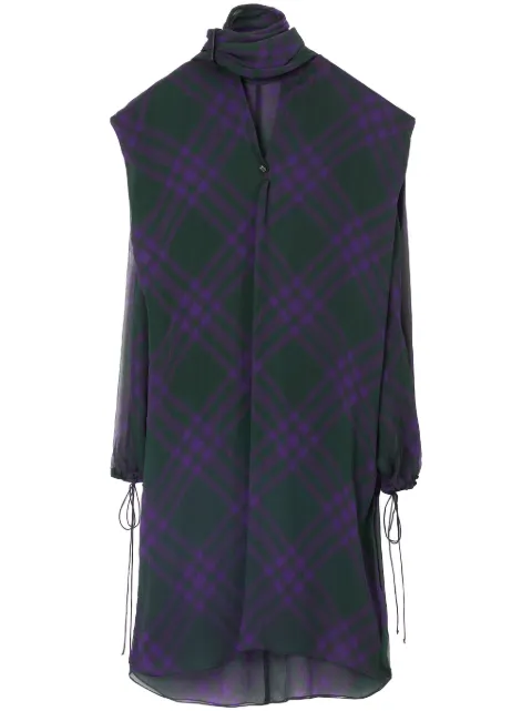 Burberry check-pattern silk blouse Purple 8077742