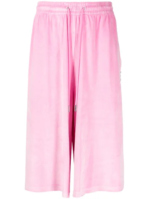 TEAM WANG design brushed-effect drawstring bermuda shorts Pink TWSK23B001