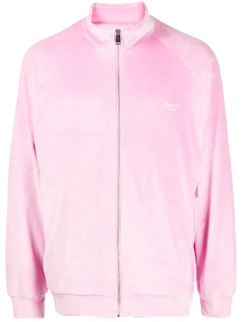 TEAM WANG design brushed-effect zip-up jacket Pink TWSK23A003