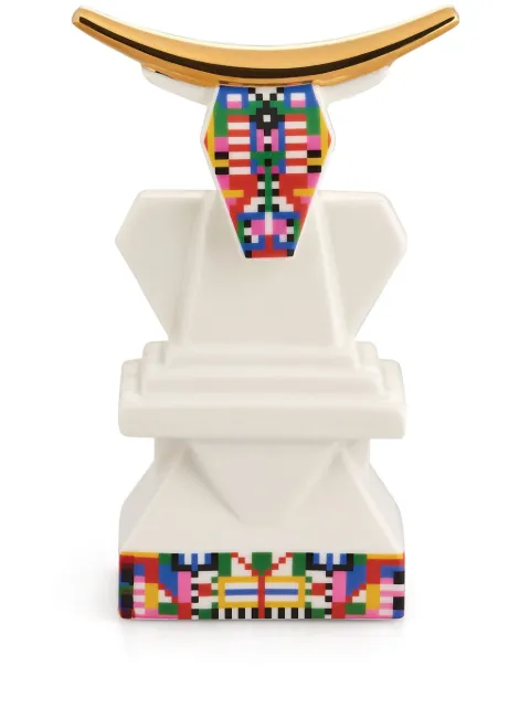 Alessi Holyhedrics Cow porcelain ornament White ESA054