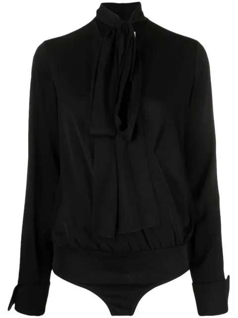 Sportmax bow-detail bodysuit Black 2321160233
