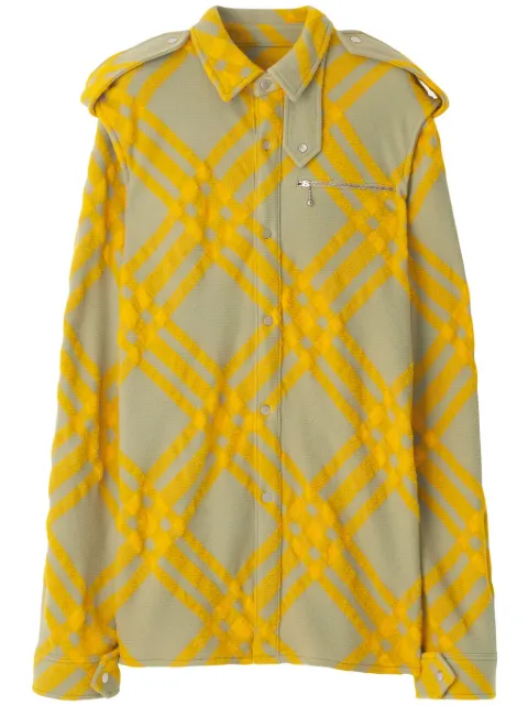 Burberry check-pattern wool-blend shirt Grey 8077274