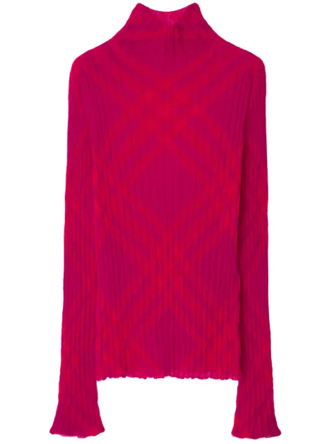 Burberry plaid-check rib-knit jumper Pink 8076508