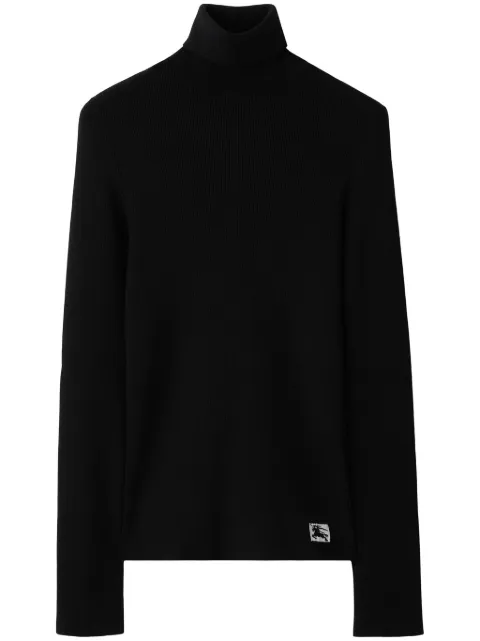 Burberry Equestrian Knight wool-blend roll-neck jumper Black 8077598