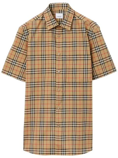 Burberry nova-check pattern cotton shirt Neutrals 8079589