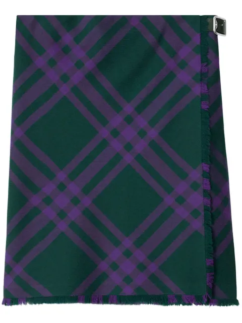 Burberry Vintage Check wool straight skirt Green 8078013