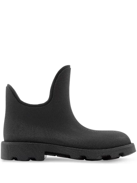Burberry textured-finish round-toe boots Blue 8074603