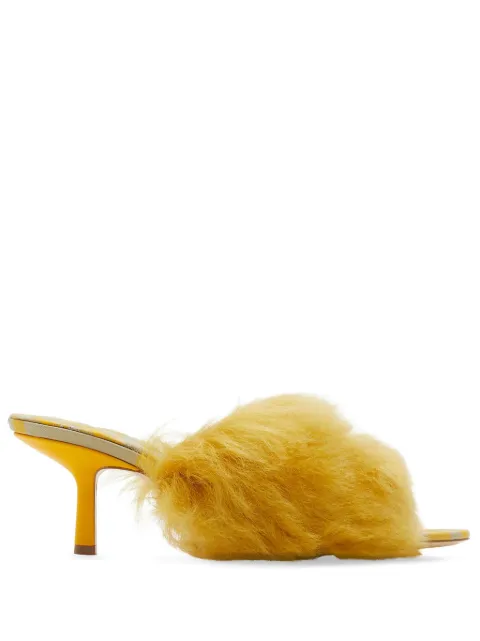 Burberry 60mm shearling open-toe sandals Yellow 8077374