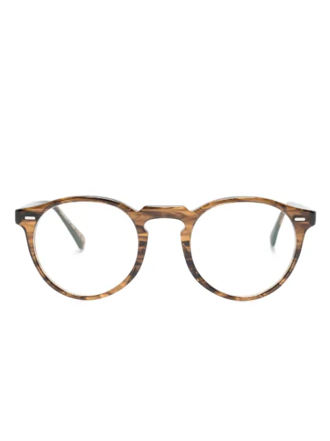 Oliver Peoples patterned round-frame glasses Brown OV5186