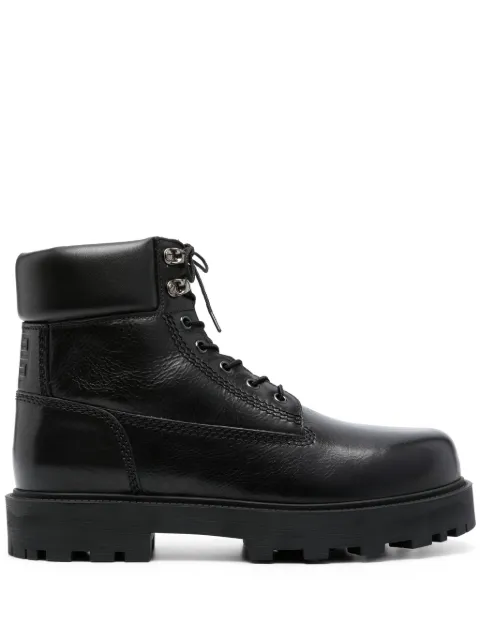 Givenchy Show 4G-motif ankle leather boots Black BHZ026H1KM