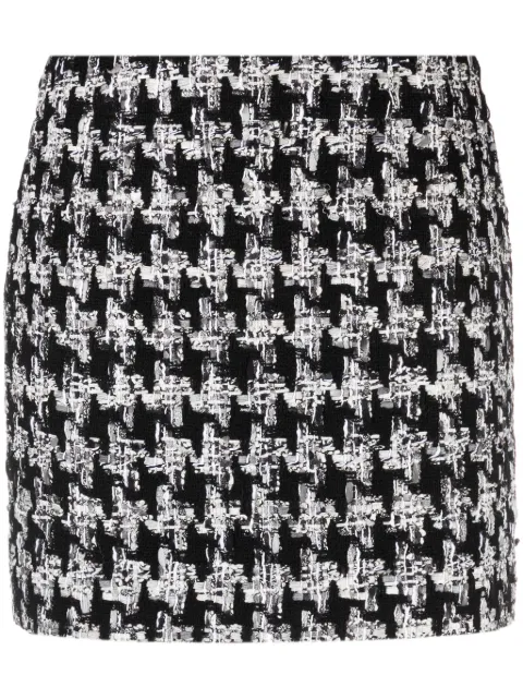 Faith Connexion houndstooth-pattern knitted miniskirt Black W4131W210