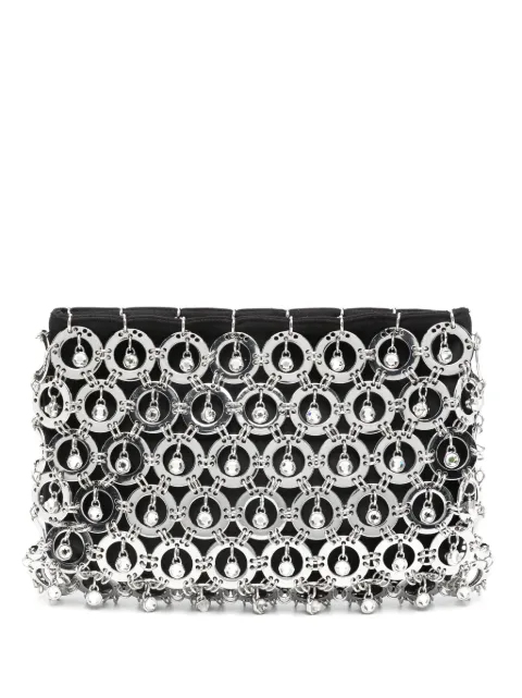 Rabanne metal-disc clutch bag Black 23ASS0366MET484