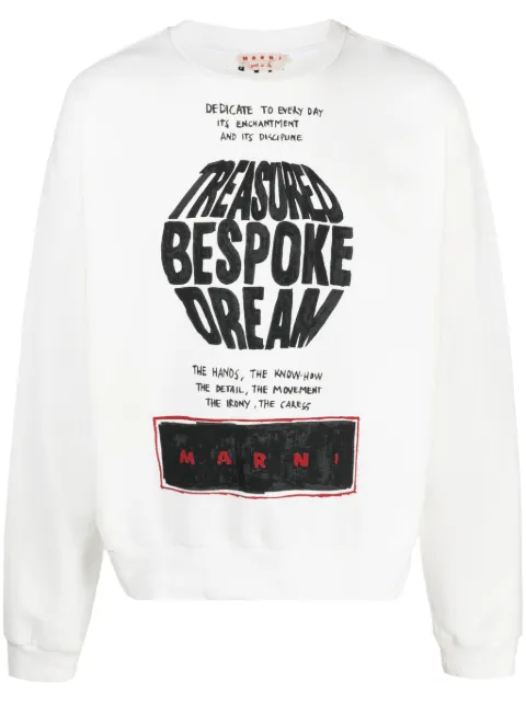 Marni slogan-print cotton sweatshirt White FUMU0074PCUSCV85